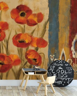 Ikat Floral Tapestry Wallpaper
