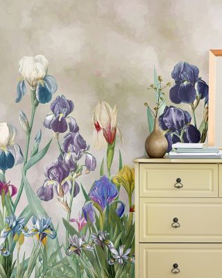 Iris Field Brown Wallpaper