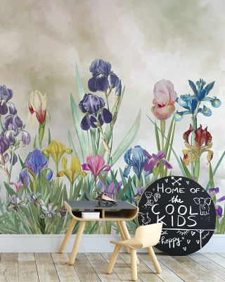 Iris Field Brown Wallpaper