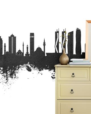 Izmir Turkey Skyline Black & White Wallpaper