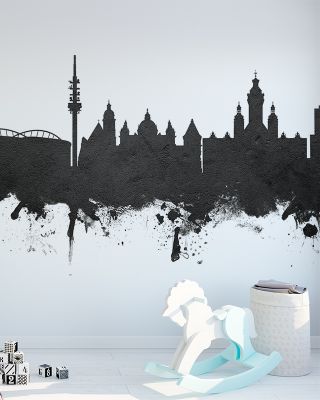 Leipzig Germany Skyline Black & White