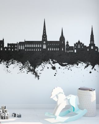 Lichfield England Skyline Black & White