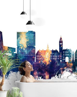 Lille France Skyline Blue & Bronze