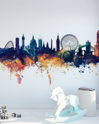 London Skyline Blue & Bronze