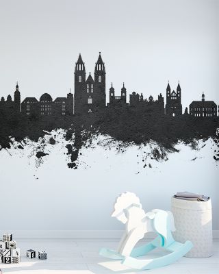 Magdeburg Germany Skyline Black & White