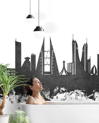 Manama Skyline Black & White