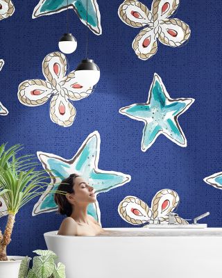 Maritime Stars Blue on Blue