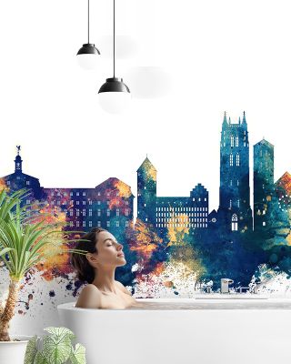 Münster Germany Skyline Blue & Bronze