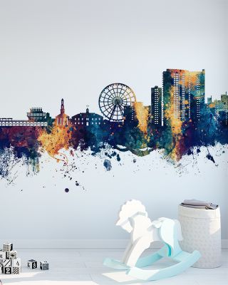 Myrtle Beach South Carolina Skyline Blue & Bronze