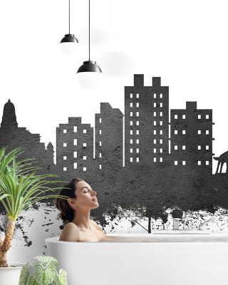 Nashik India Skyline Black & White