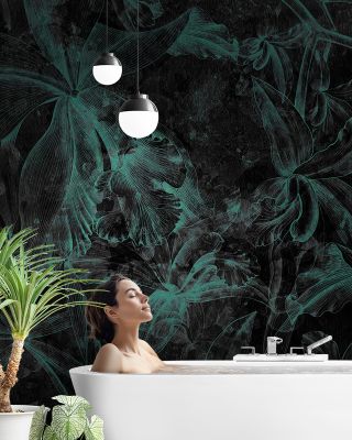 Orchids Sketch Wallpaper Mural