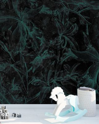 Orchids Sketch Wallpaper Mural