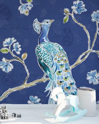 Peacock Allegory I Blue