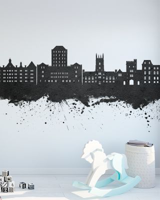 Poughkeepsie New York Skyline Black & White