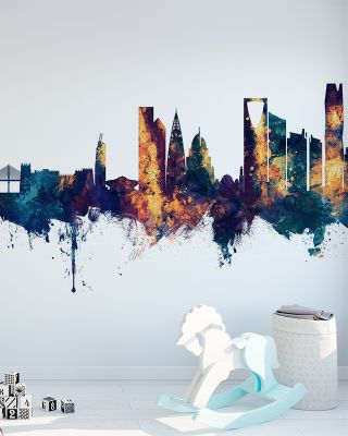 Riyadh Saudi Arabia Skyline Blue & Bronze