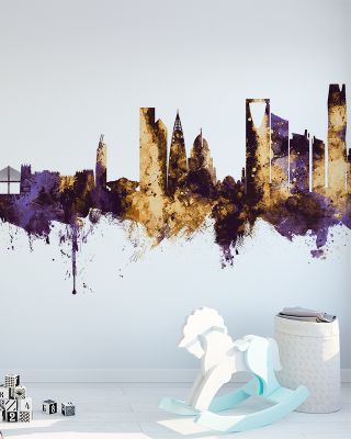 Riyadh Saudi Arabia Skyline Purple & Gold