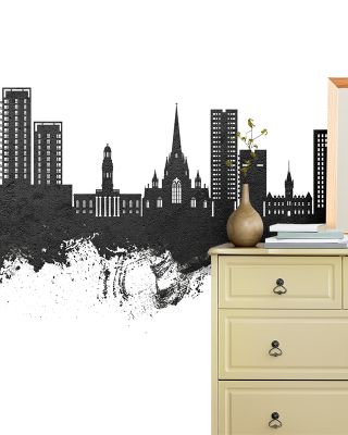 Salford England Urban Skyline in Classic Black & White
