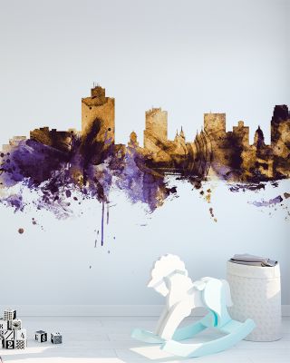 Salt Lake City Utah Skyline with Regal Purple & Gold