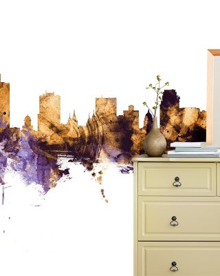 Salt Lake City Utah Skyline with Regal Purple & Gold