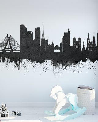 São Paulo Brazil Skyline in Elegant Black & White