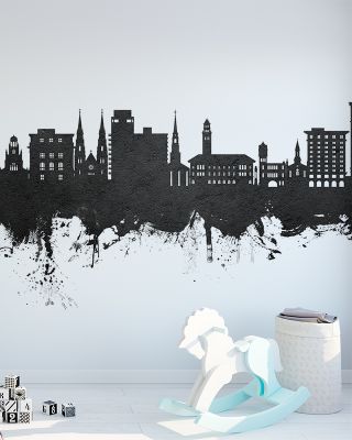 Savannah Georgia Skyline in Classic Black & White