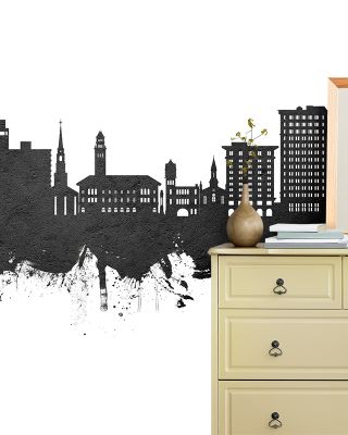 Savannah Georgia Skyline in Classic Black & White