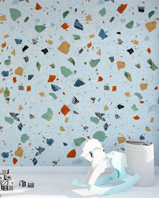Terrazzo Multi, Ice Blue Modern Wall Art