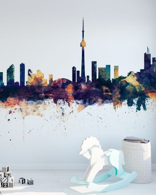 Toronto Canada Skyline with Blue & Bronze Highlights