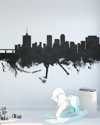 Tulsa Oklahoma Skyline in Black & White