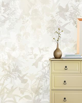 Watermark Birds in Coral Elegant Wall Art