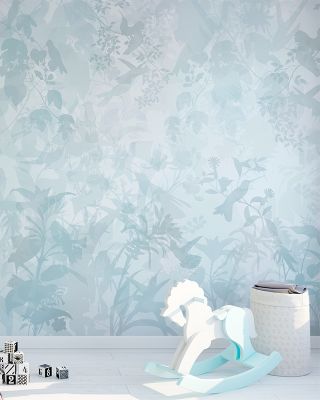 Watermark Birds in Green Elegant Wall Art
