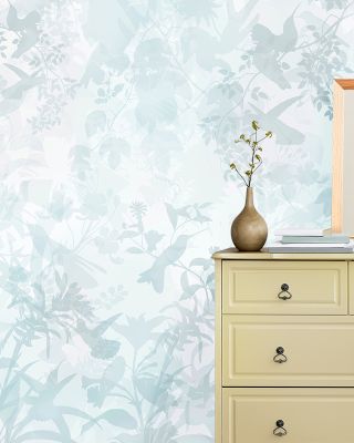 Watermark Birds in Green Elegant Wall Art