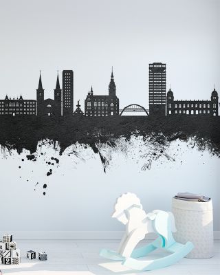 Wuppertal Germany Skyline in Black & White