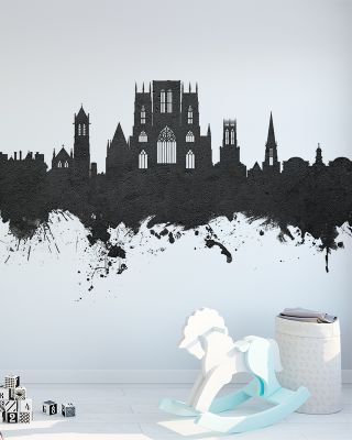 York England Skyline in Black & White
