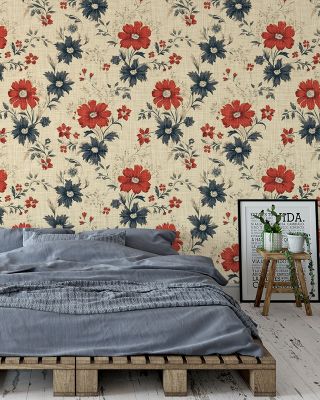 Americana Poppies Patriotic Wallpaper