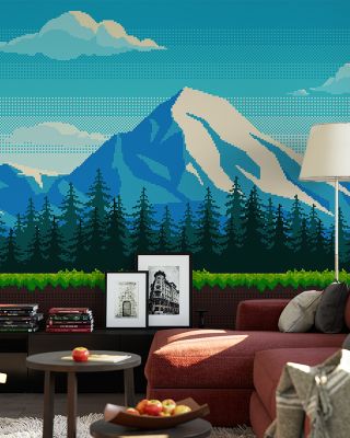 Arcade Mountain Retro Wallpaper