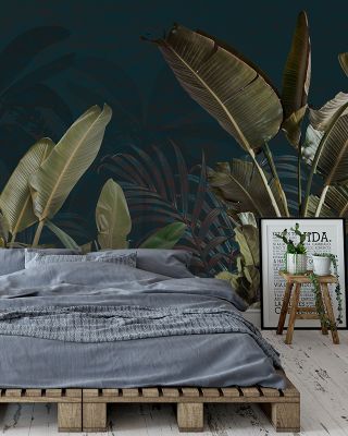 Banana Leaf Study Tropical Wallpaper