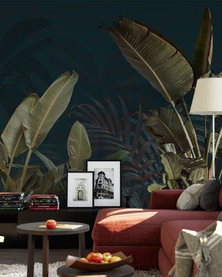 Banana Leaf Study Tropical Wallpaper