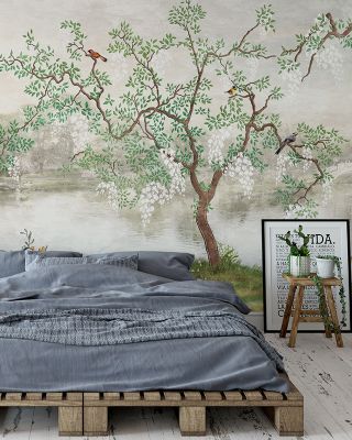 Lakeside View Tranquil Wallpaper