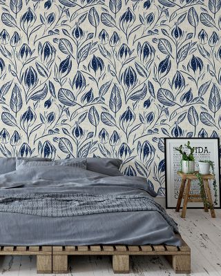 Lille, Royal Blue Classic Wallpaper