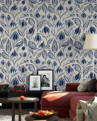 Lille, Royal Blue Classic Wallpaper