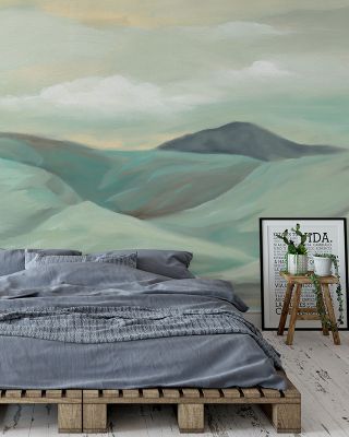 Minty Hills Pastel Wallpaper