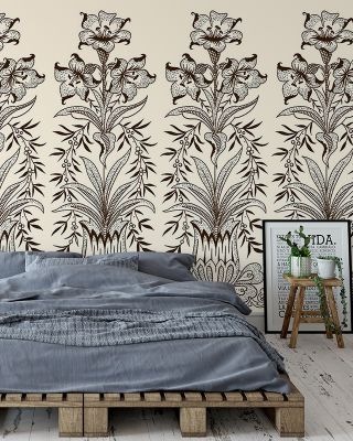 Ornamental Lilies Floral Wallpaper