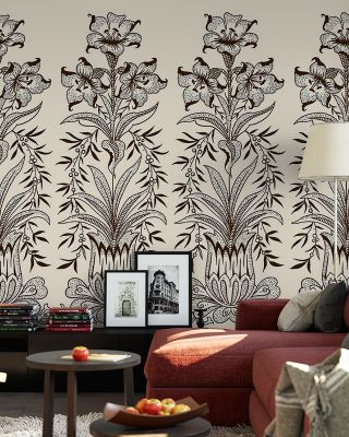 Ornamental Lilies Floral Wallpaper