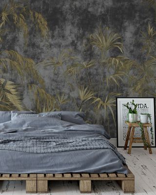 Retro Bamboo Sketch Tropical Wallpaper
