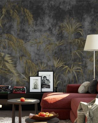 Retro Bamboo Sketch Tropical Wallpaper