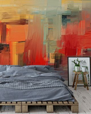 Sense Of The City, Yellow And Orange Urban Wallpaper
