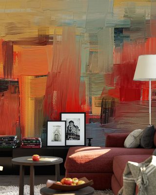 Sense Of The City, Yellow And Orange Urban Wallpaper