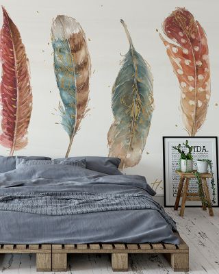 Spiced Nature XI Soft White Botanical Wallpaper