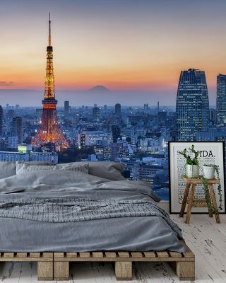 Tokyo Tower at Dusk Cityscape Wallpaper